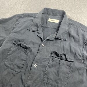 Buck Mason Linen Blend Camp Loop Collar Shirt Men's Large Resort Old Money